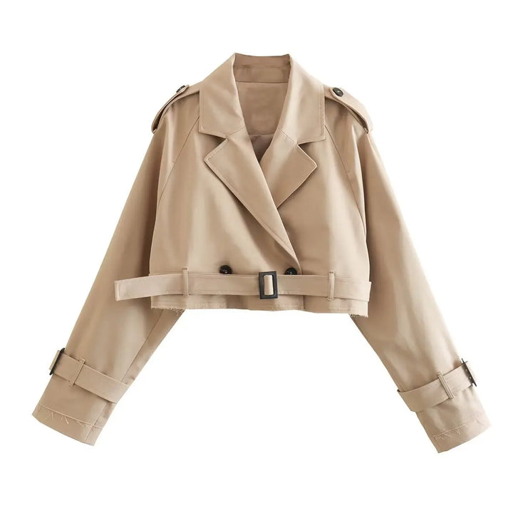 Levoire | Léger Court Élégant Trench-Coat Khaki