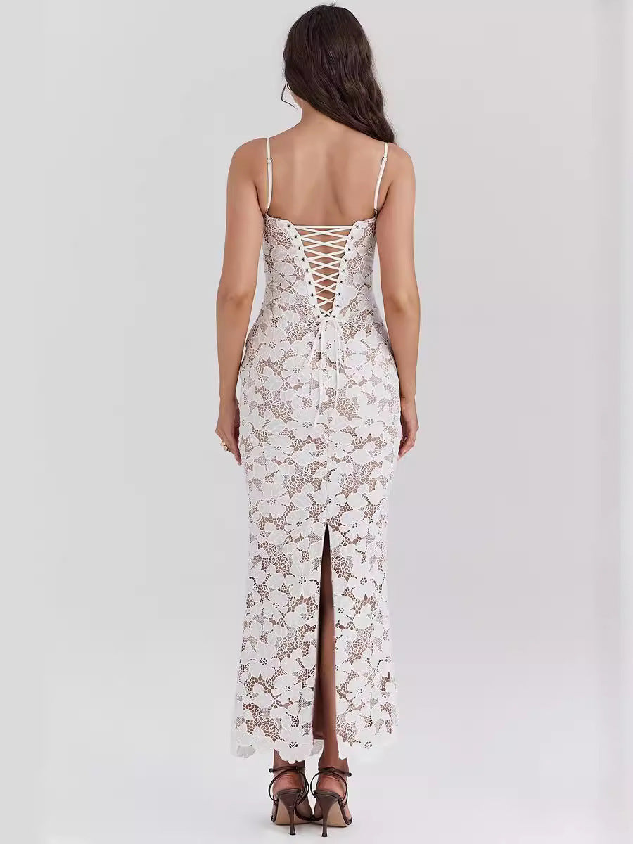 Levoire | Robe Corselet Maxi Blanche Sans Manches