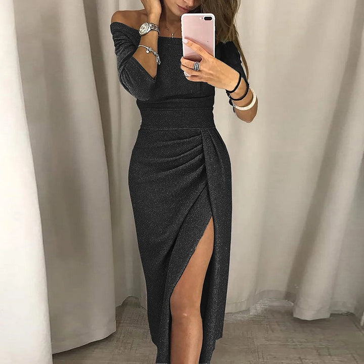 Levoire | Robe De Fête Élégante Avec Décolleté Ouvert Noir