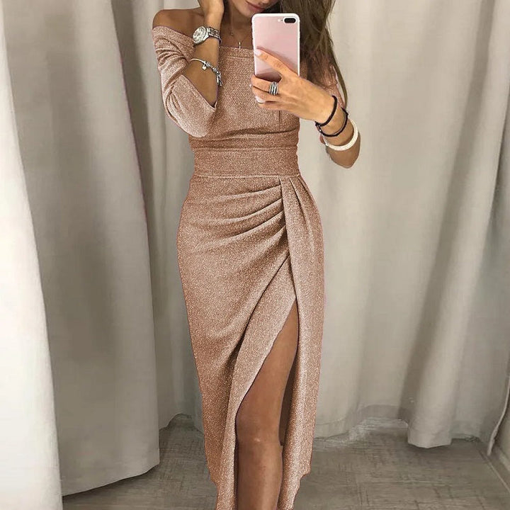 Levoire | Robe De Fête Élégante Avec Décolleté Ouvert Orange