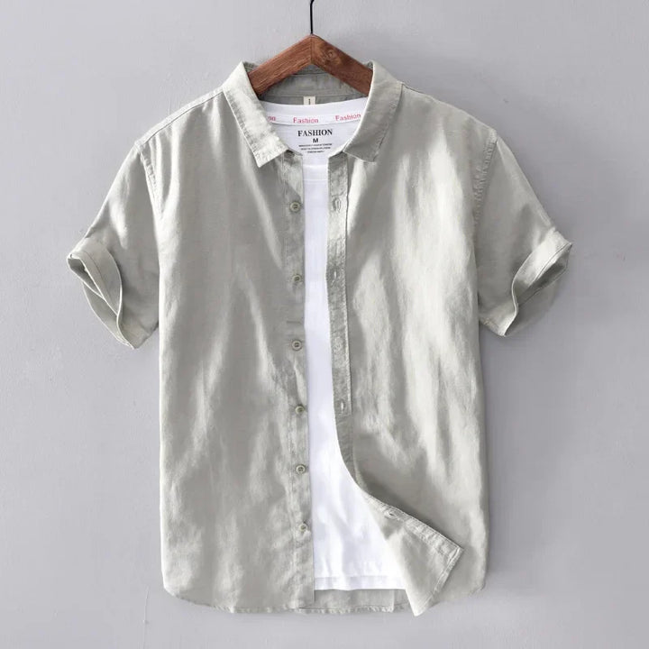 Levoire | Chemise En Lin Decontractee Intemporelle Hommes Gris