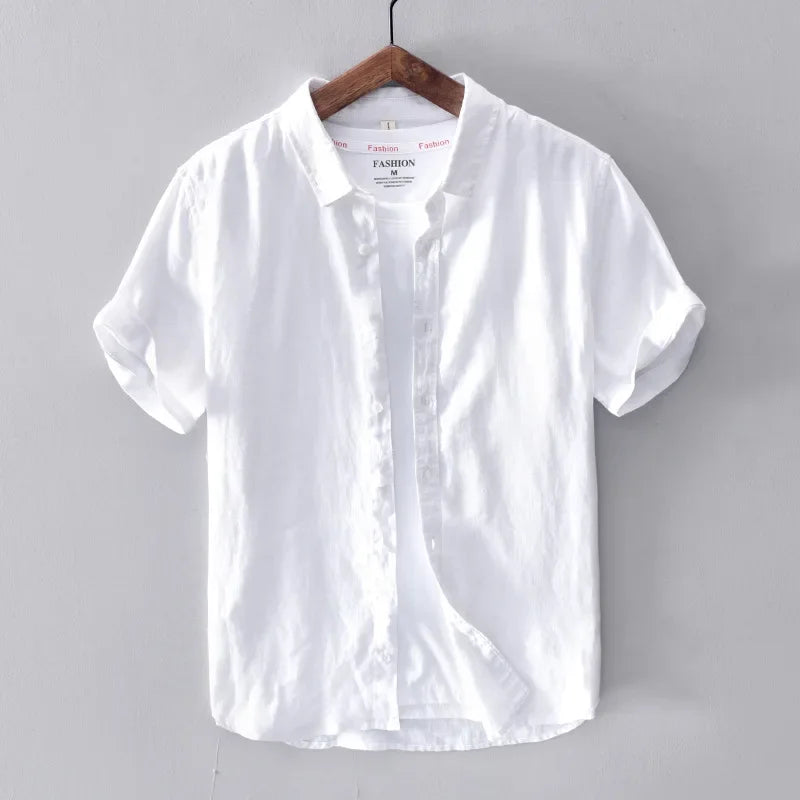 Levoire | Chemise En Lin Decontractee Intemporelle Hommes Blanc