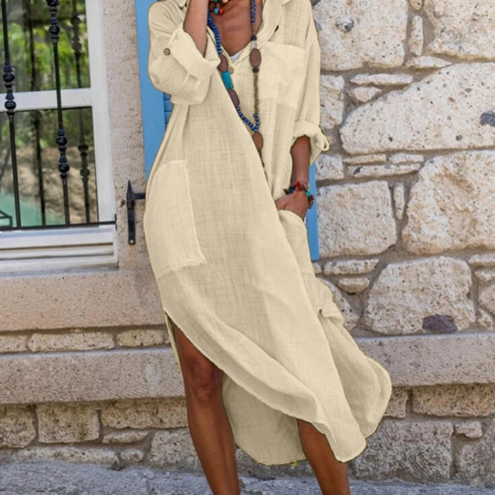 Levoire | Robe En Lin Respirante Simple Brun clair