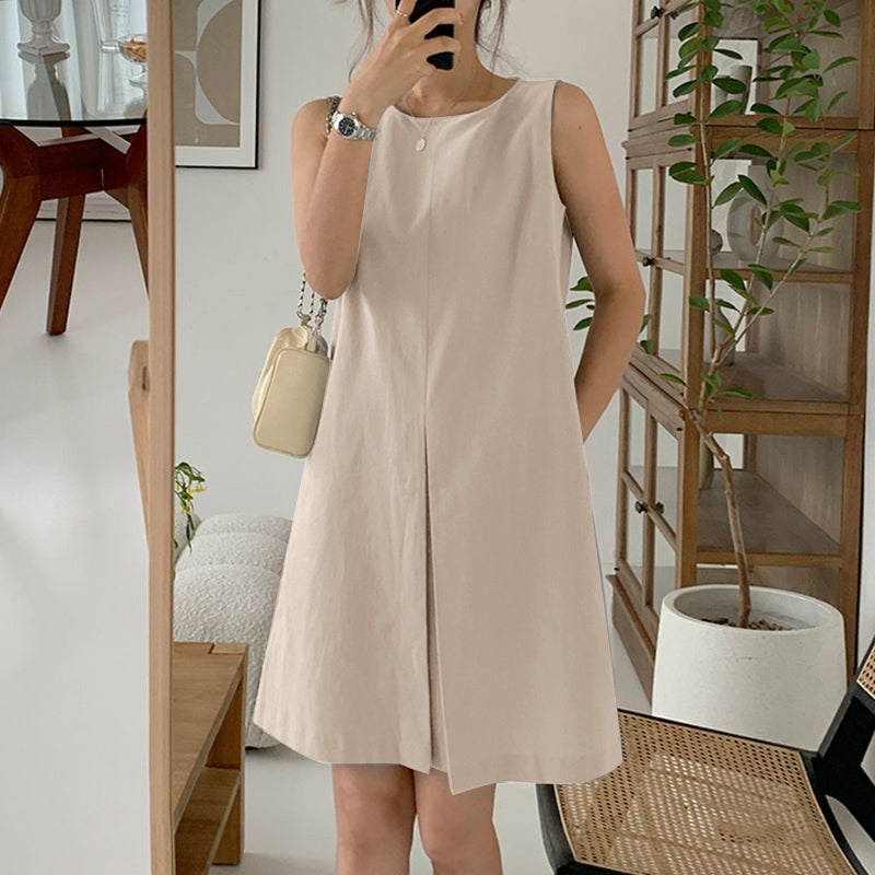 Levoire | Robe D'Été A-Line Élégante Pour Femmes Beige