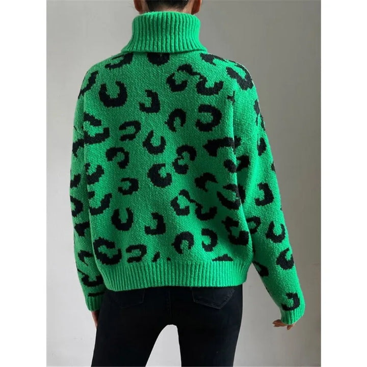 Levoire | Pull À Col Roulé Avec Motif Léopard