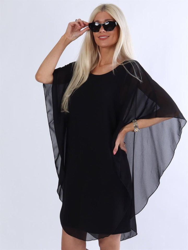 Levoire | Tunique Robe Avec Couches En Chiffon Noir Une taille pour tous