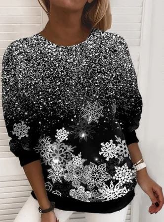Levoire | Sweatshirt Brillant À Manches Longues Vêtements Pour Femmes Argent pailleté