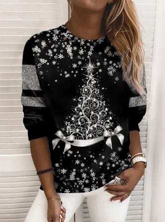 Levoire | Sweatshirt Brillant À Manches Longues Vêtements Pour Femmes Argent