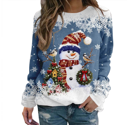 Levoire | Pull Comfortable Loose Fit Fun Sweatshirts Pulls Pour Femmes Bleu ciel