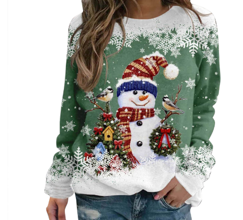 Levoire | Pull Comfortable Loose Fit Fun Sweatshirts Pulls Pour Femmes Vert clair