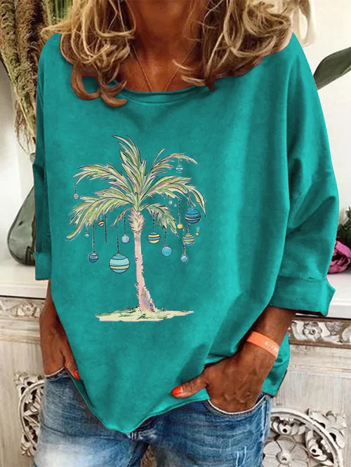 Levoire | Pull Palm Cool Fit Chemises Manches Longues Chemises Femmes Bleu-vert