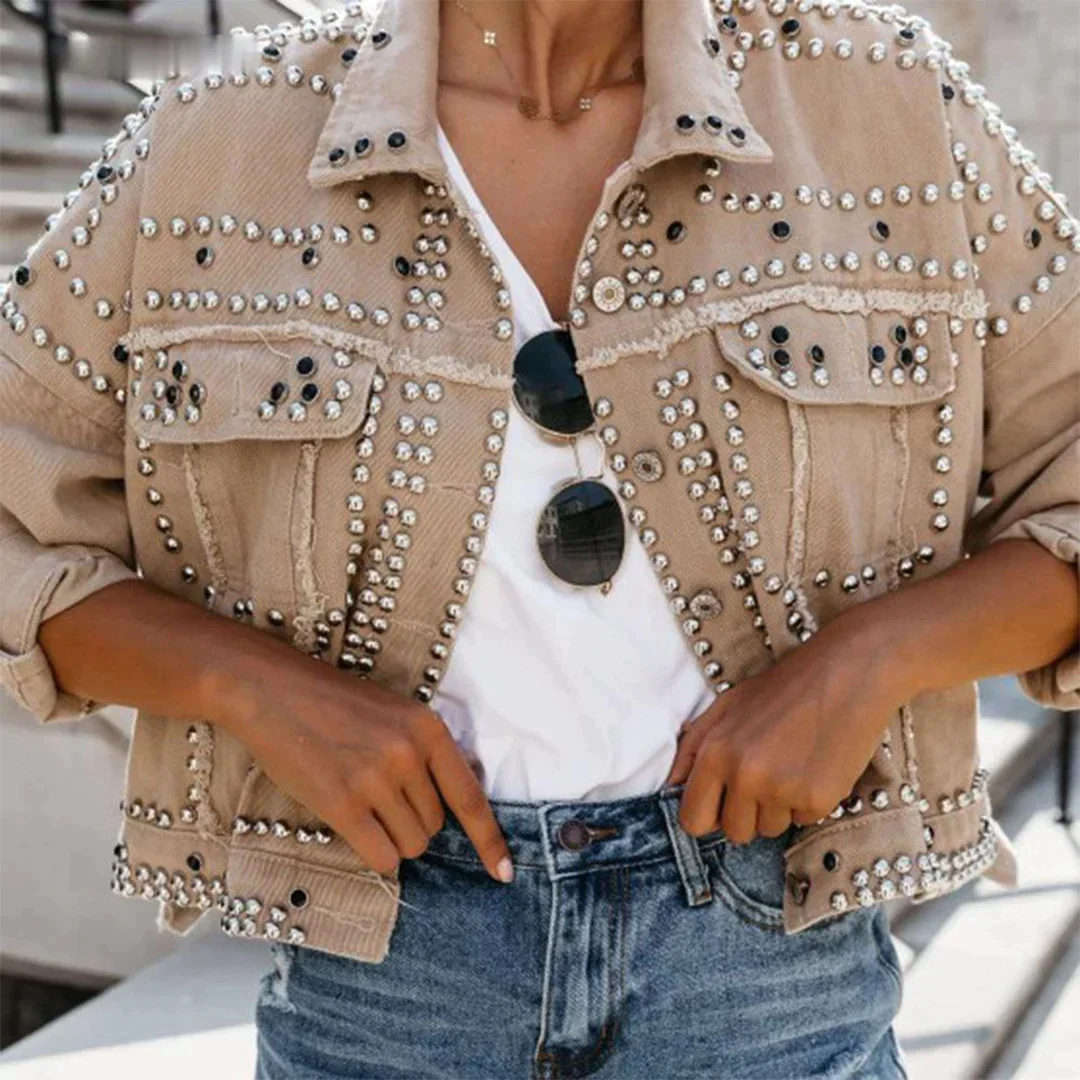 Levoire | Manteau élégant avec des boutons Khaki