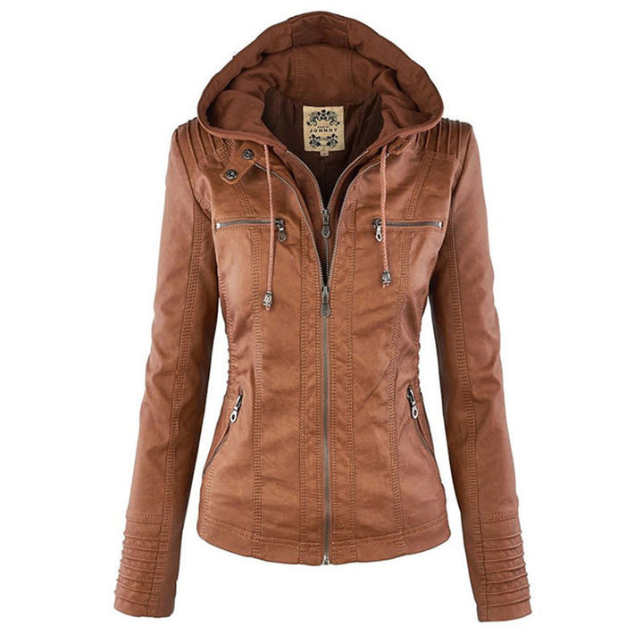 Levoire | Veste En Simili Cuir Avec Capuche Khaki