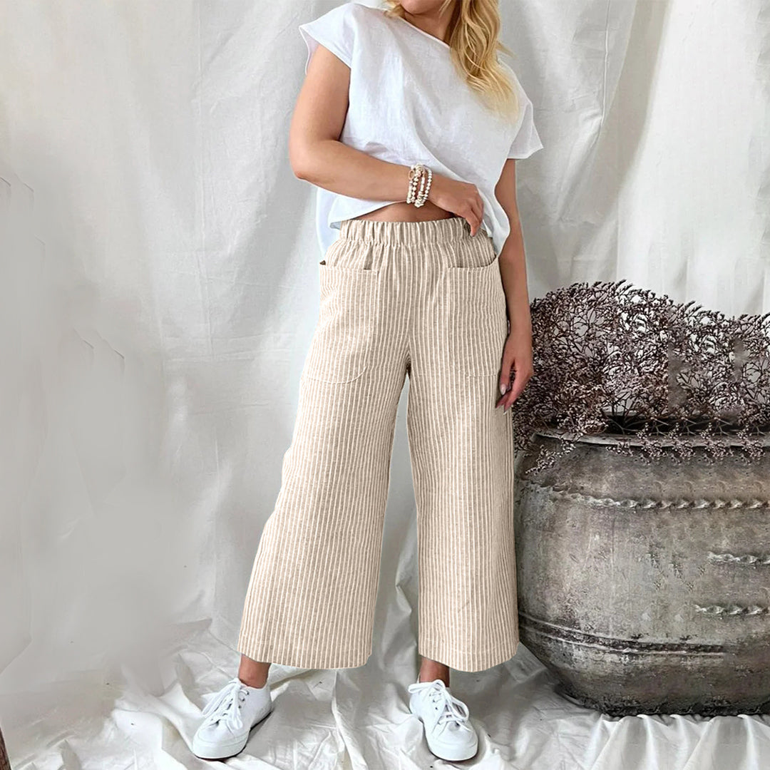 Levoire | Pantalons De Course Rentokangas À Rayures Khaki