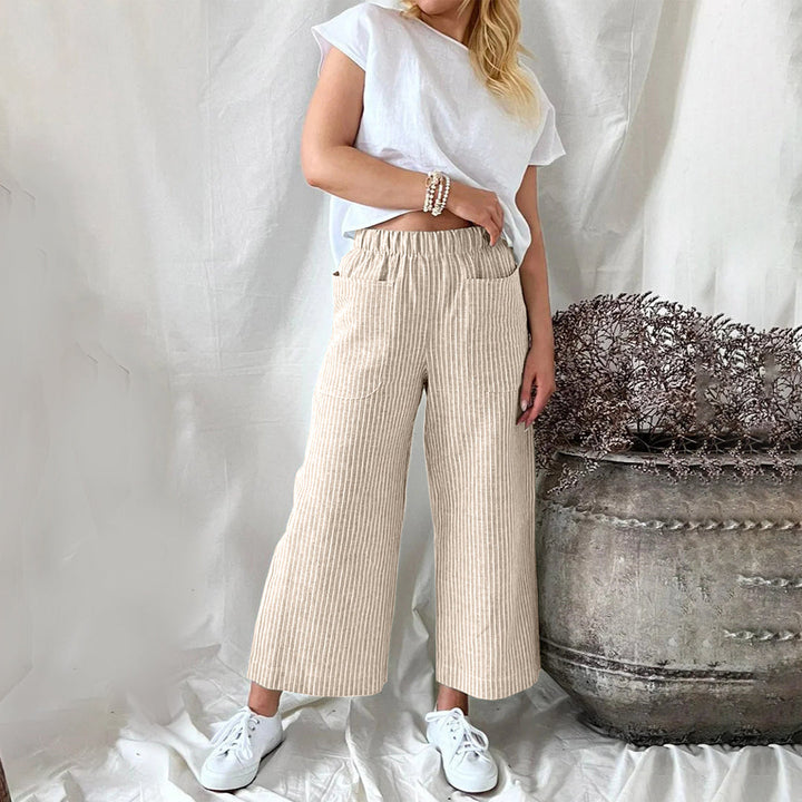 Levoire | Pantalons De Course Rentokangas À Rayures Khaki