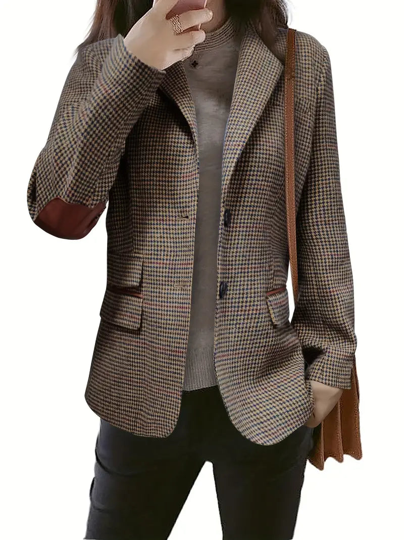 Levoire | Blazer Long À Manches Longues Élégant Pour Femmes Kaki