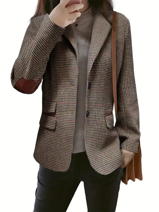 Levoire | Blazer Long À Manches Longues Élégant Pour Femmes Kaki