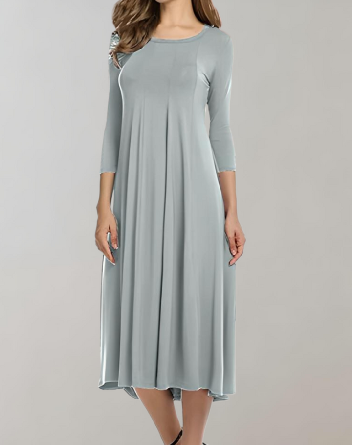 Levoire | Robe D'Été Swing Sans Bretelles Robe Ample Plissée Gris