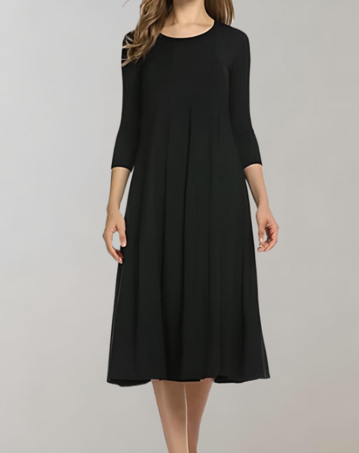 Levoire | Robe D'Été Swing Sans Bretelles Robe Ample Plissée Noir