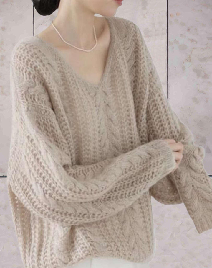 Levoire | Pull D’Hiver Bi-Matière Élégant Beige