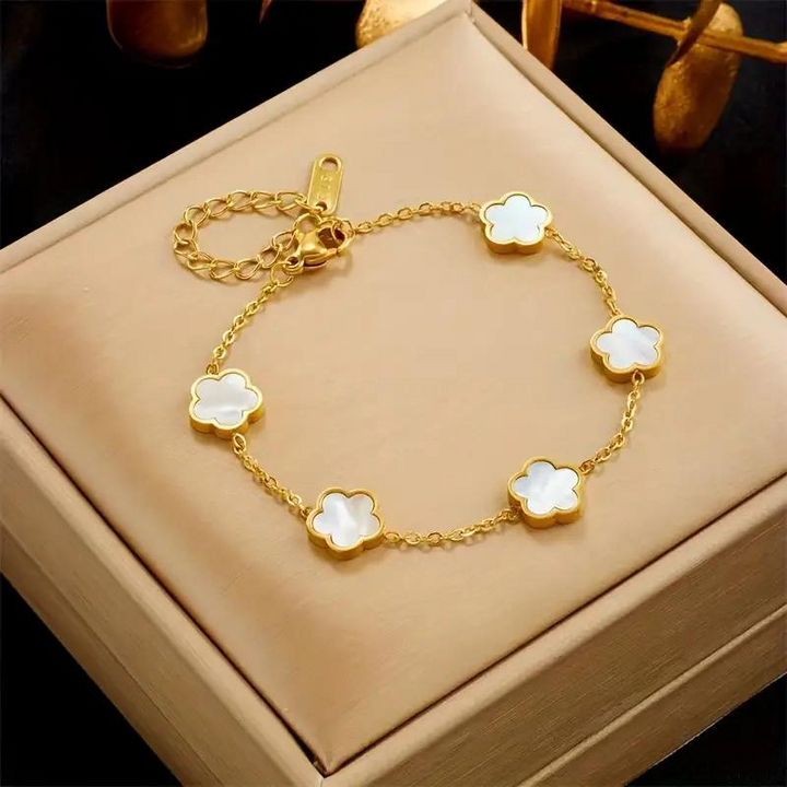 Levoire | Fleur Heureuse Bracelet Or Blanc