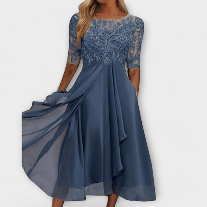 Levoire | Robe En Chiffon Élégante Pour Femmes Bleu ciel
