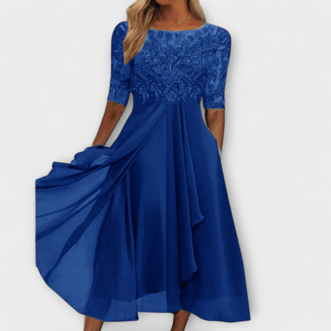 Levoire | Robe En Chiffon Élégante Pour Femmes Bleu