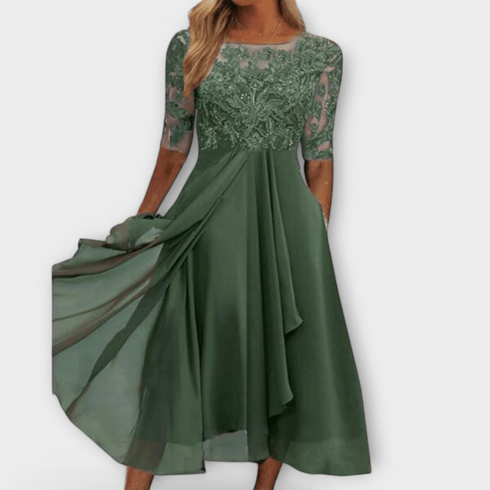 Levoire | Robe En Chiffon Élégante Pour Femmes Vert