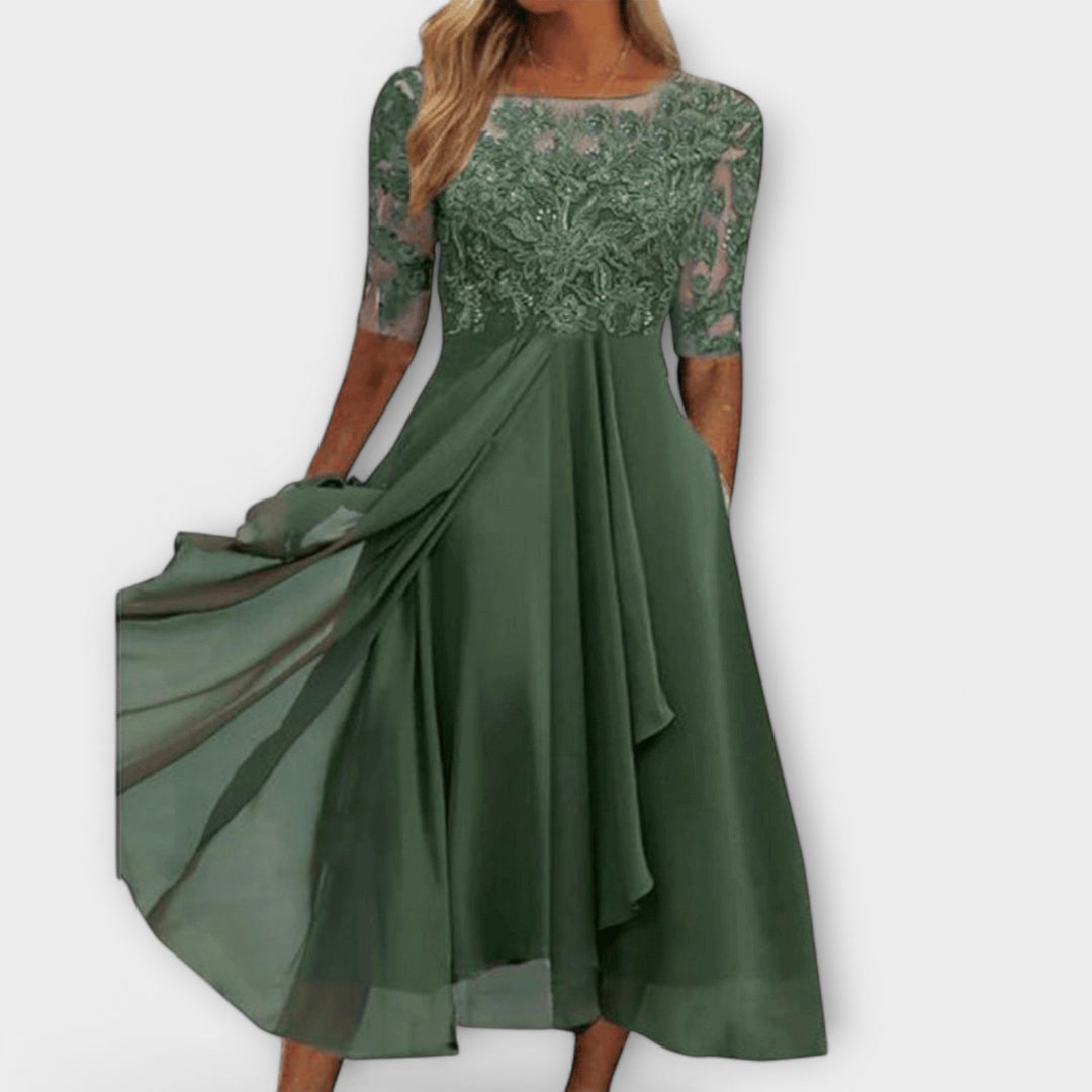 Levoire | Robe En Chiffon Élégante Pour Femmes Vert