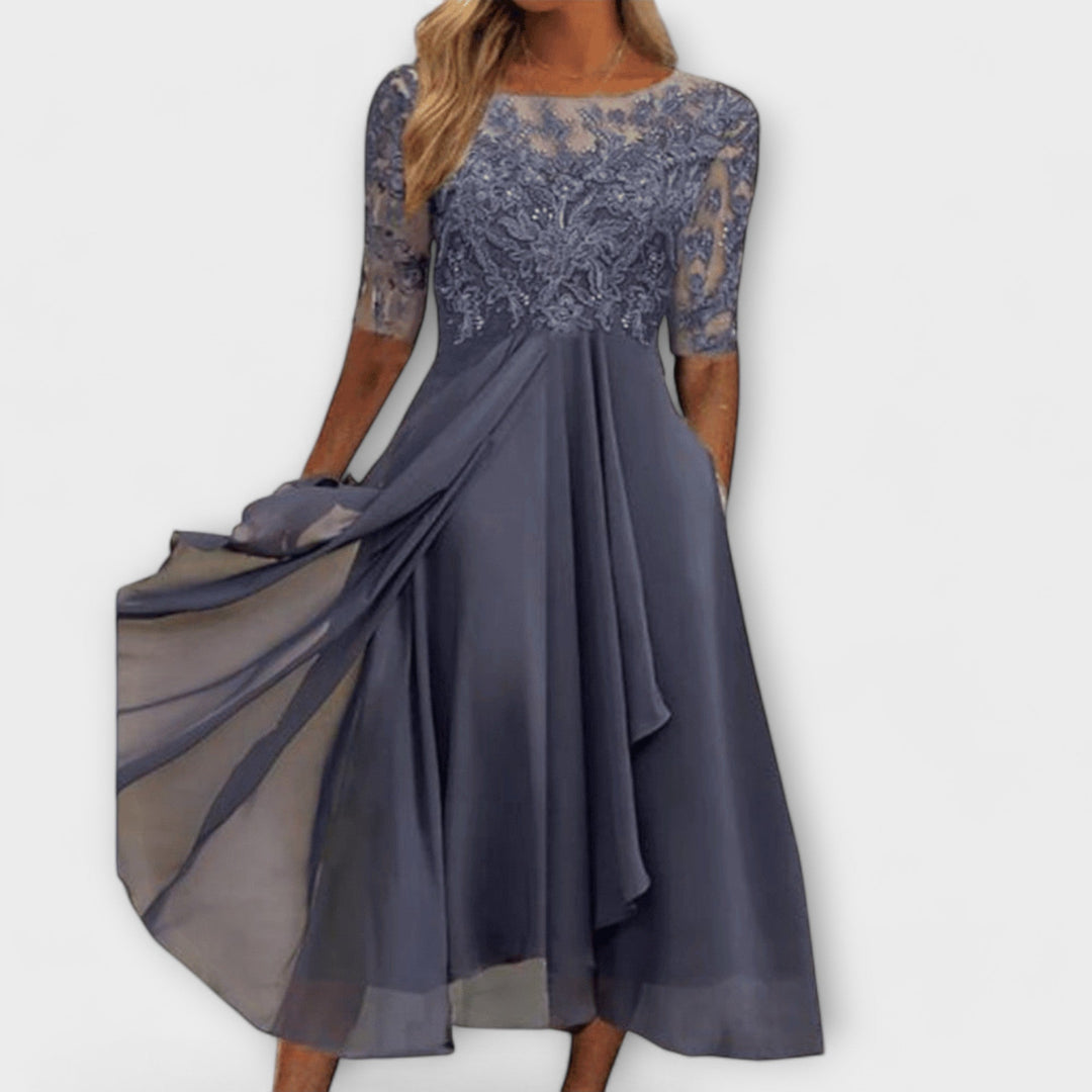 Levoire | Robe En Chiffon Élégante Pour Femmes Gris