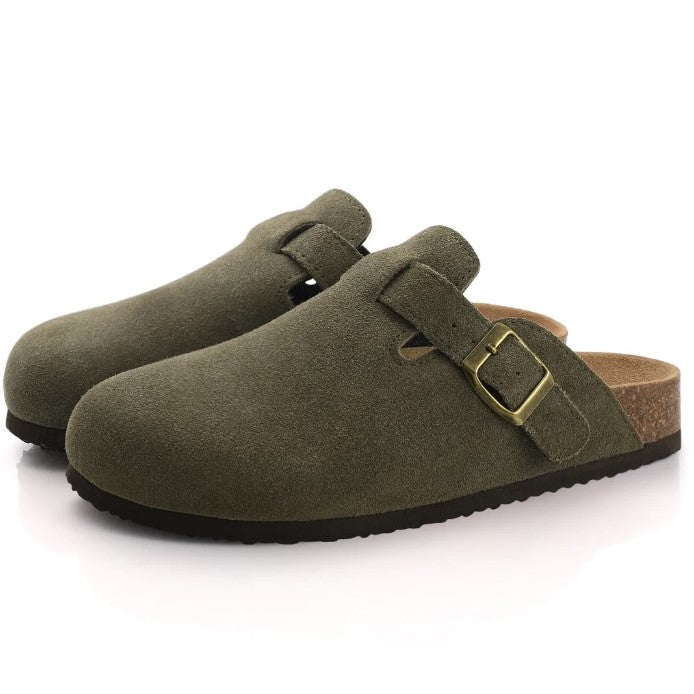 Levoire | Chaussons En Daim Unisex Vert
