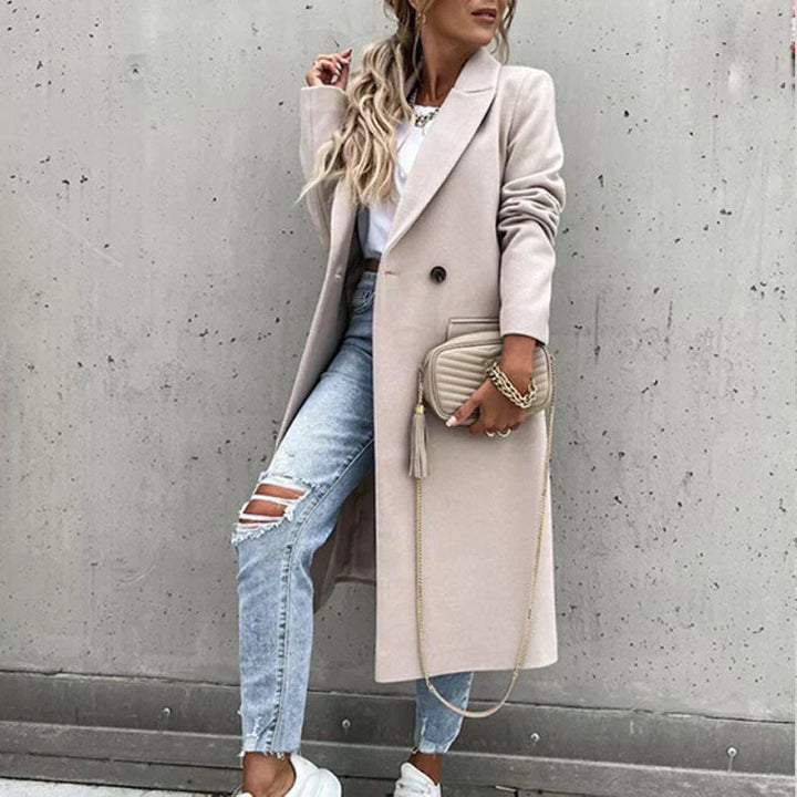 Levoire | Manteau D'Automne Élégant Avec Boutons Pour Femmes Khaki