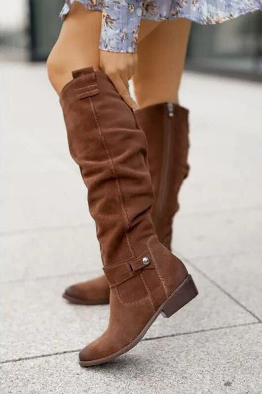 Levoire | Fermeture Éclair Talon Bas Bottes Longues Bottes Femme