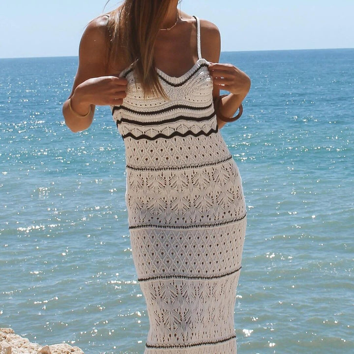 Levoire | Robe Longue En Tricot Rayé