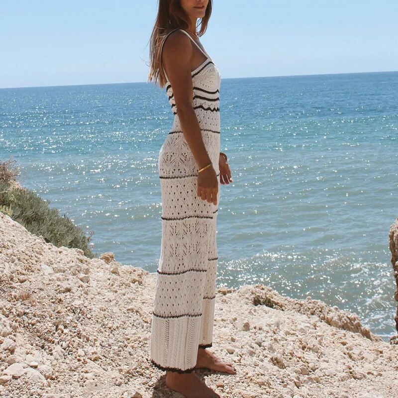 Levoire | Robe Longue En Tricot Rayé