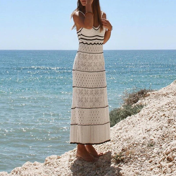 Levoire | Robe Longue En Tricot Rayé