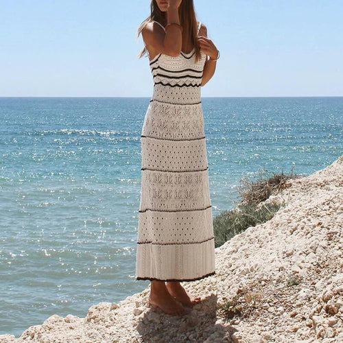 Levoire | Robe Longue En Tricot Rayé