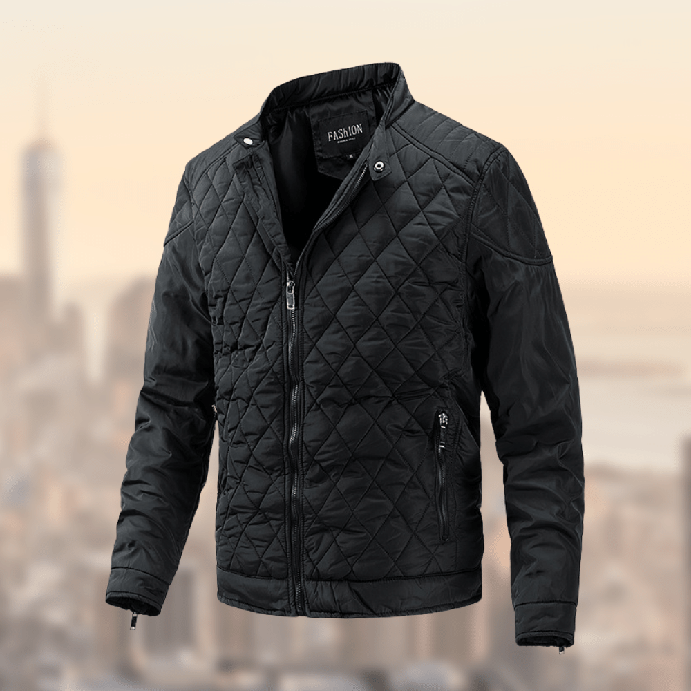 Levoire | Veste D'Hiver Homme Avec Col Montant Noir