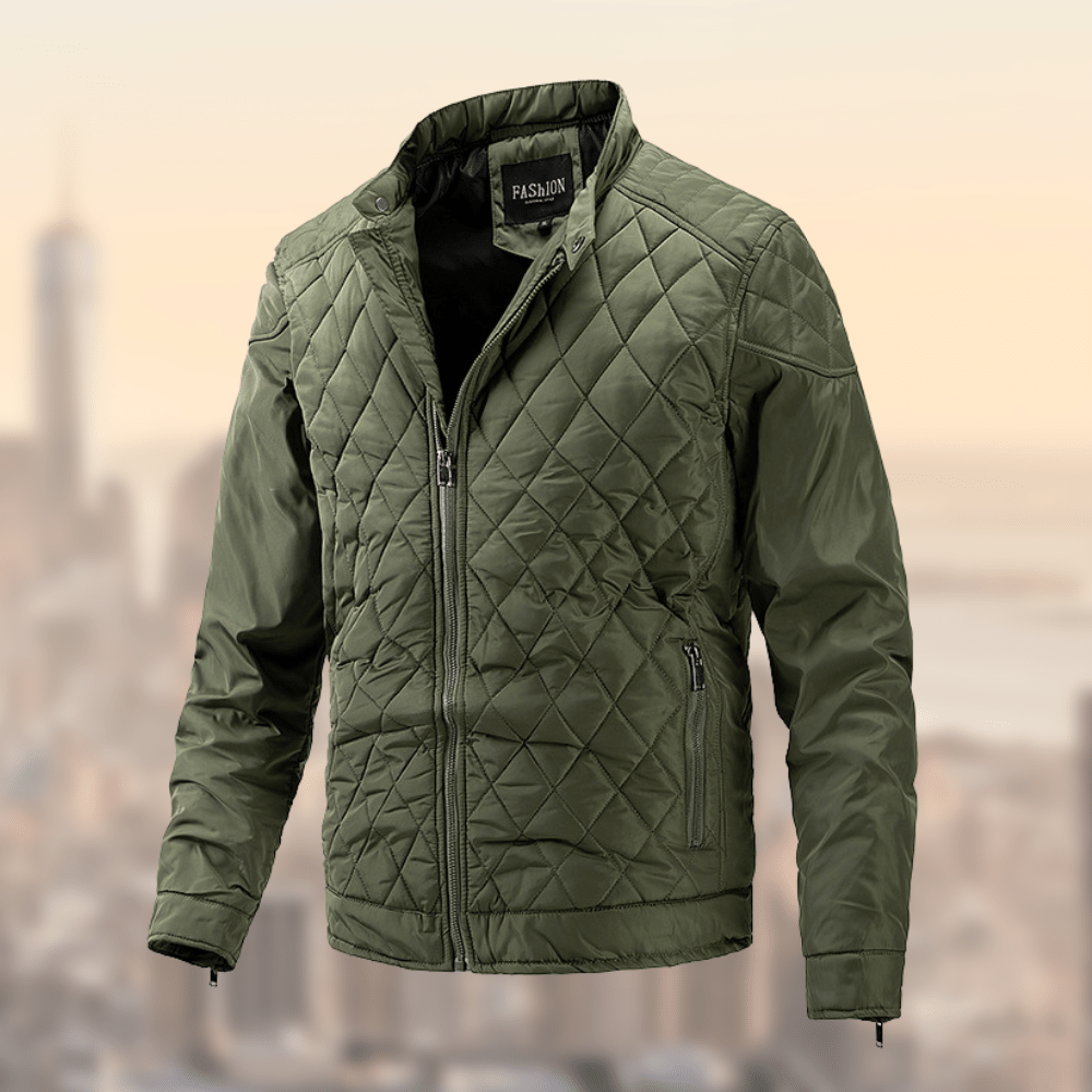 Levoire | Veste D'Hiver Homme Avec Col Montant Vert