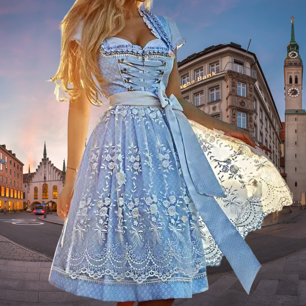 Levoire | Belle Robe Dirndl Pour Femmes Bleu