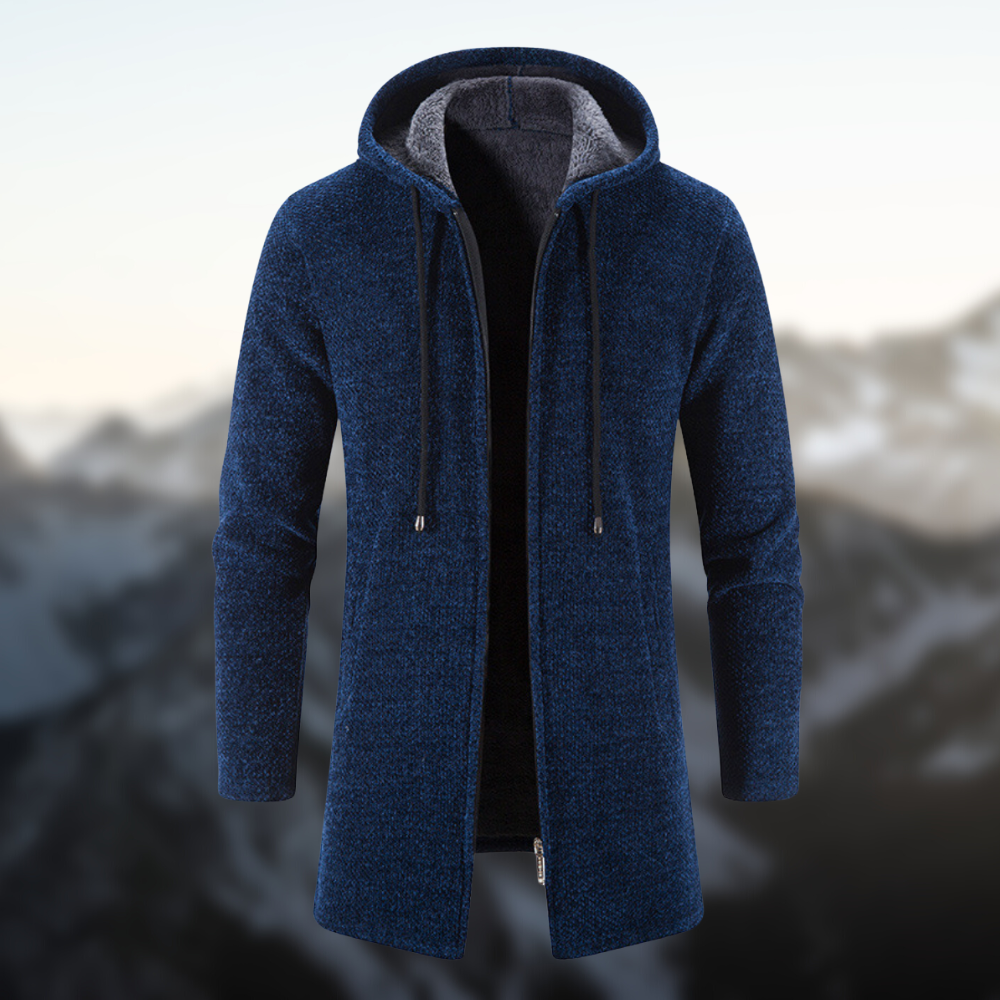 Levoire | Sweat À Capuche En Polaire À Manches Longues Avec Fermeture Éclair Bleu