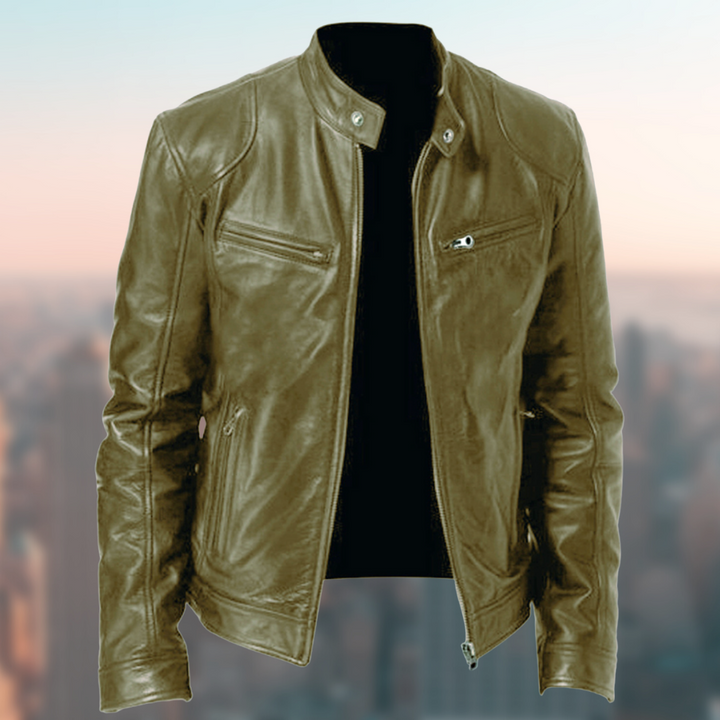Levoire | Manteaux En Cuir Pour Hommes Vert olive