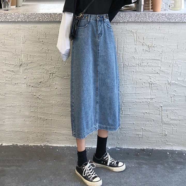 Levoire | Style Nœud Bleu Jupe Longue En Jean