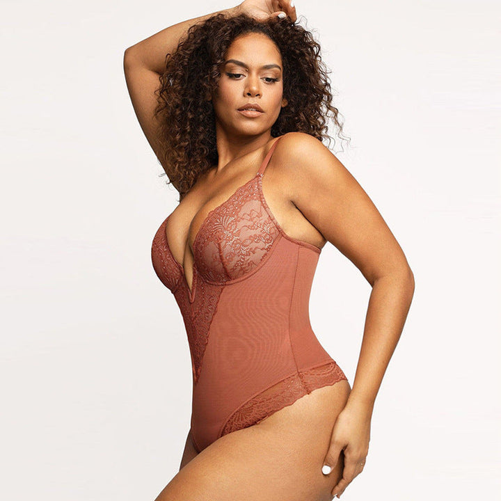 Levoire | Bretelles Réglables Décolleté En V Body En Dentelle Shapewear