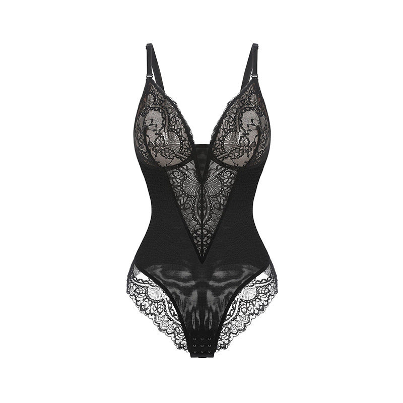 Levoire | Bretelles Réglables Décolleté En V Body En Dentelle Shapewear