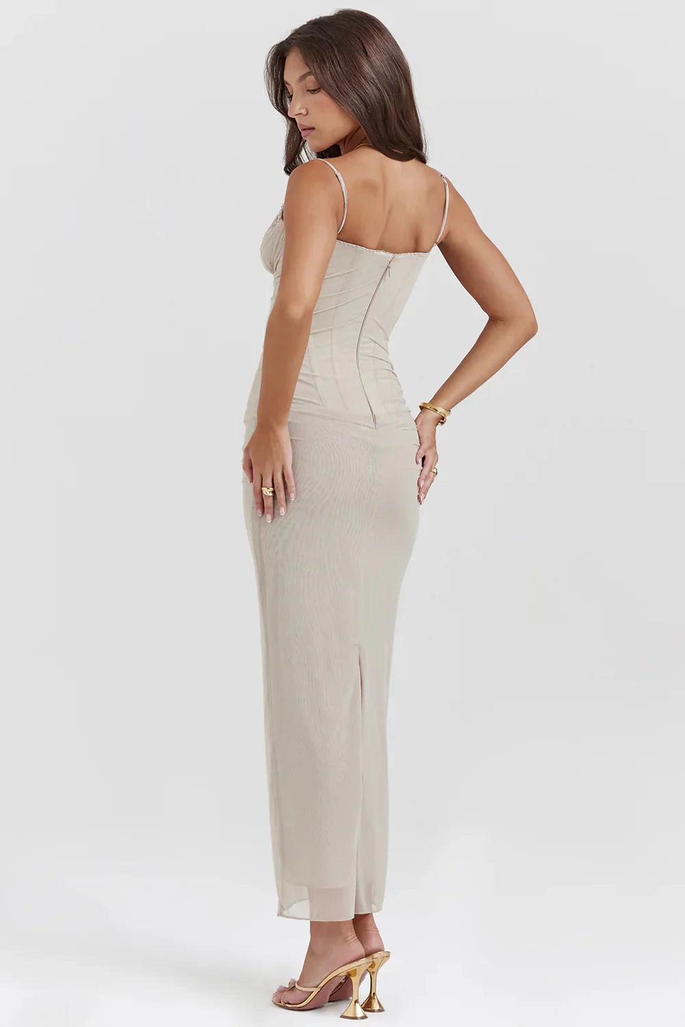 Levoire | Sans Manches Spaghetti Bretelles Robe Bodycon Robe Maxi