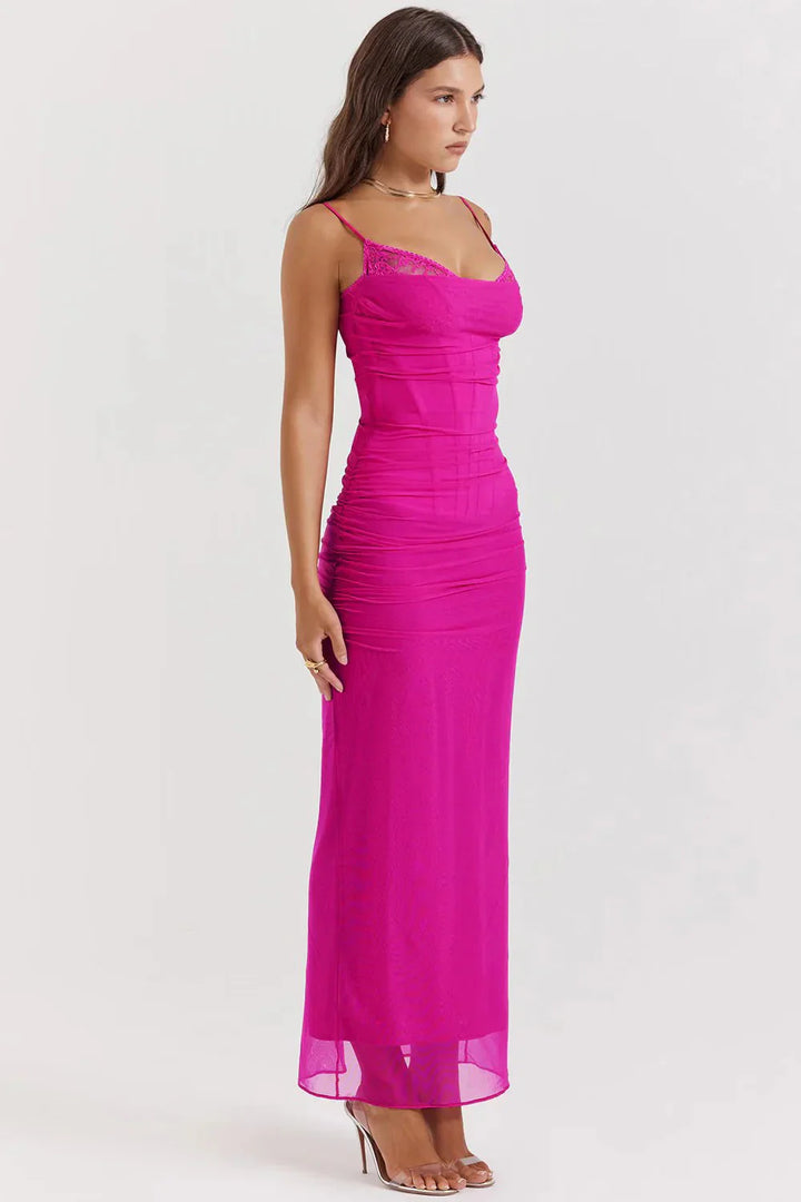 Levoire | Sans Manches Spaghetti Bretelles Robe Bodycon Robe Maxi