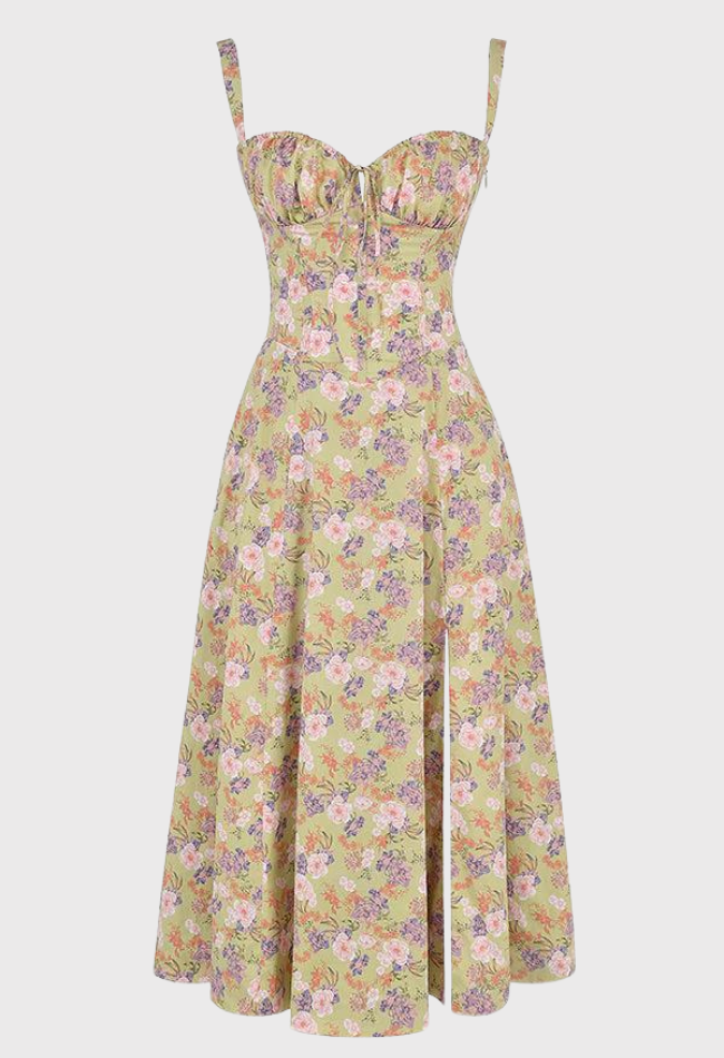 Levoire | Sans Manches Fente Midi Robe Robe D'Été