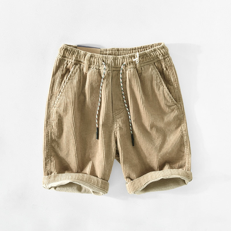 Levoire | Corduroy Taille Élastique Vêtements D'Été Pour Homme Pantalon Beige