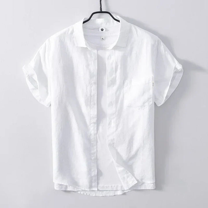 Levoire | Chemise En Lin Style Decontracte Respirant Et Confortable Hommes Blanc
